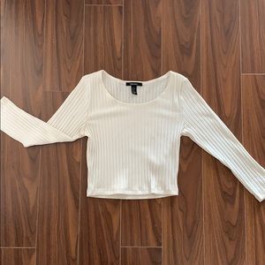 White Cropped Long Sleeve